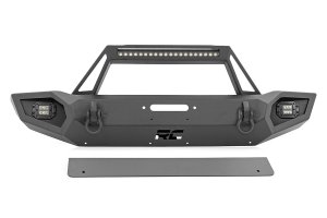 Jeep Wrangler JK Unlimited Front Winch Bumper - Rough Country - Full-Width Trail Bumper - Satin Black - 4WD - '07-'18